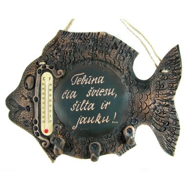 Termometras - raktinė žuvis su išgraviruotu individualiu užrašu 6