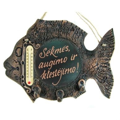 Termometras - raktinė žuvis su išgraviruotu individualiu užrašu