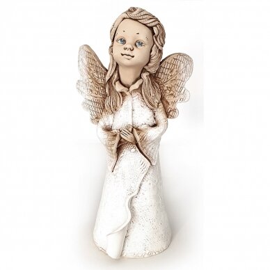 Angelas taupyklė, lipdytas rankomis, baltas. keramika 1