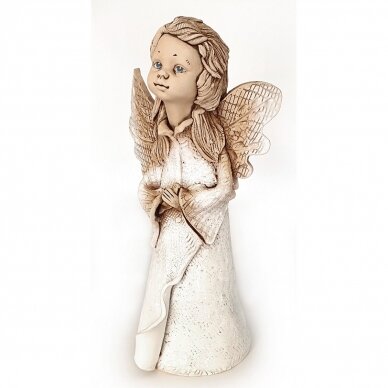 Angelas taupyklė, lipdytas rankomis, baltas. keramika 9