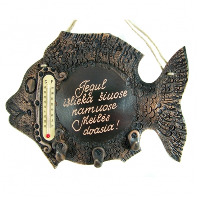 Termometras - raktinė žuvis su išgraviruotu individualiu užrašu